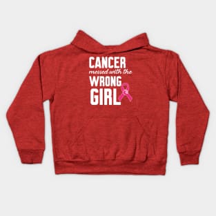 Cancer messed with the wrong girl Kids Hoodie